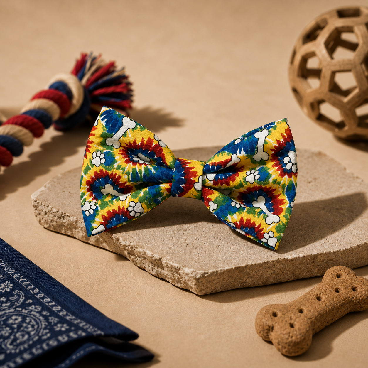 Sunny Tie Dye Pet Bow Tie