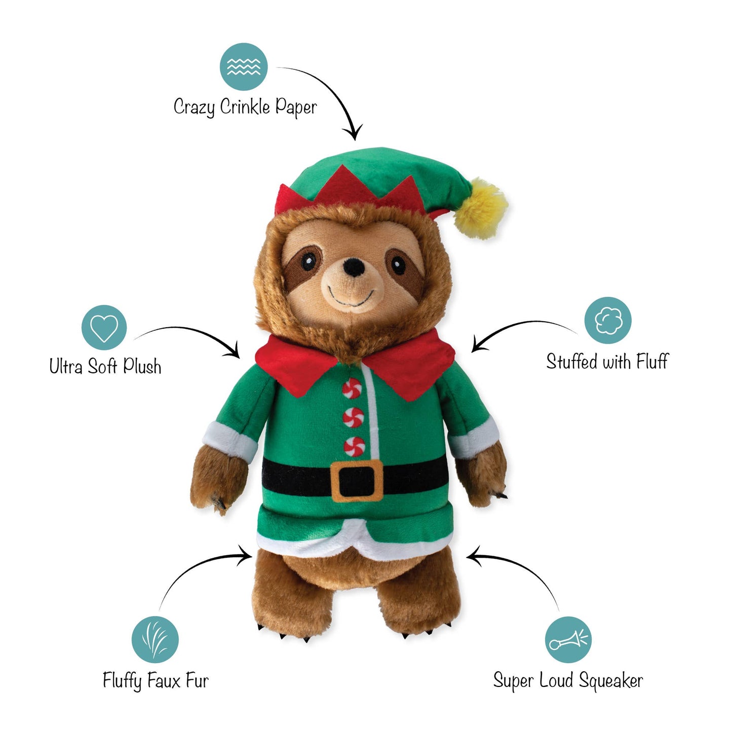 TREAT YO’ ELF PLUSH DOG TOY