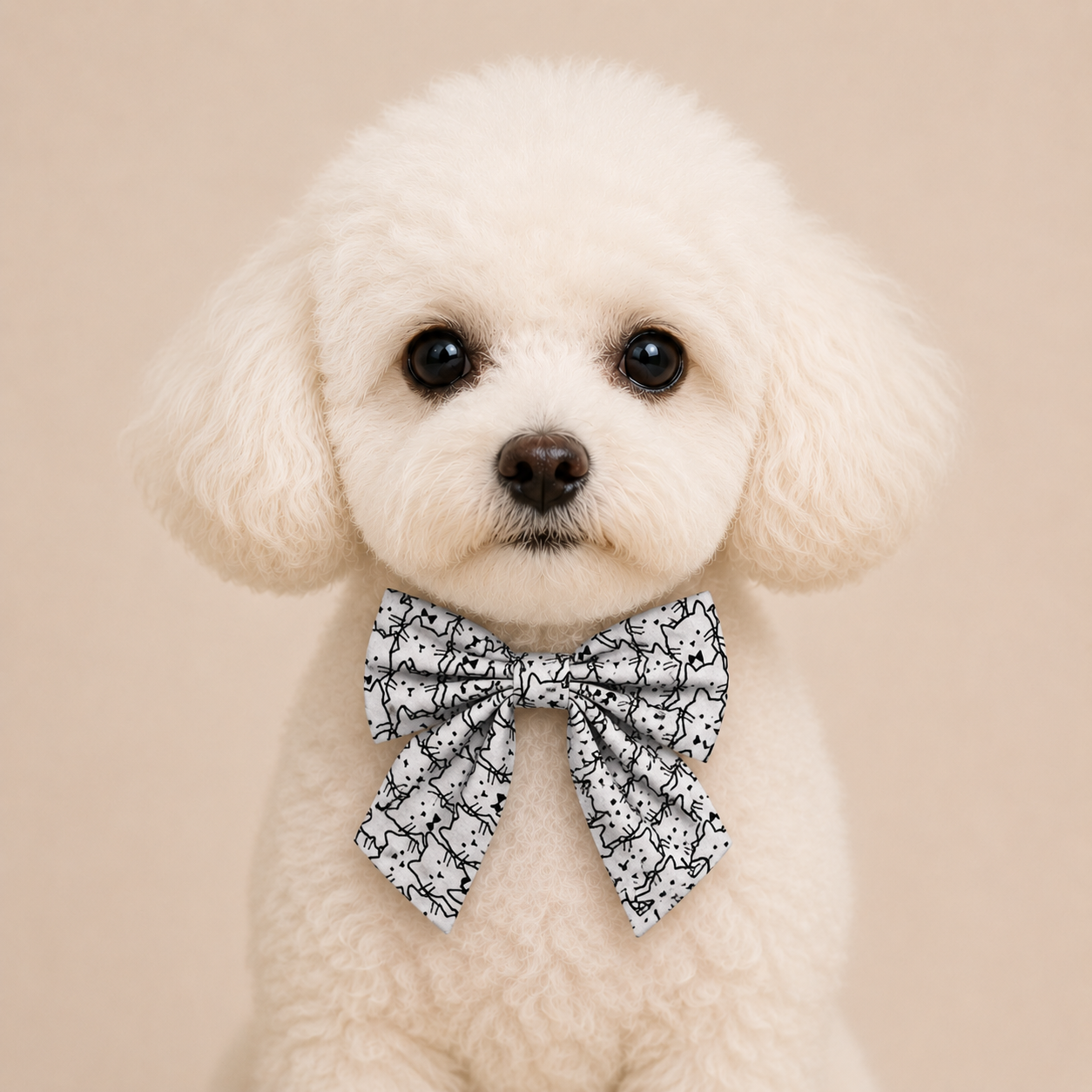 Chester Cat Print Sweetheart Pet Bow