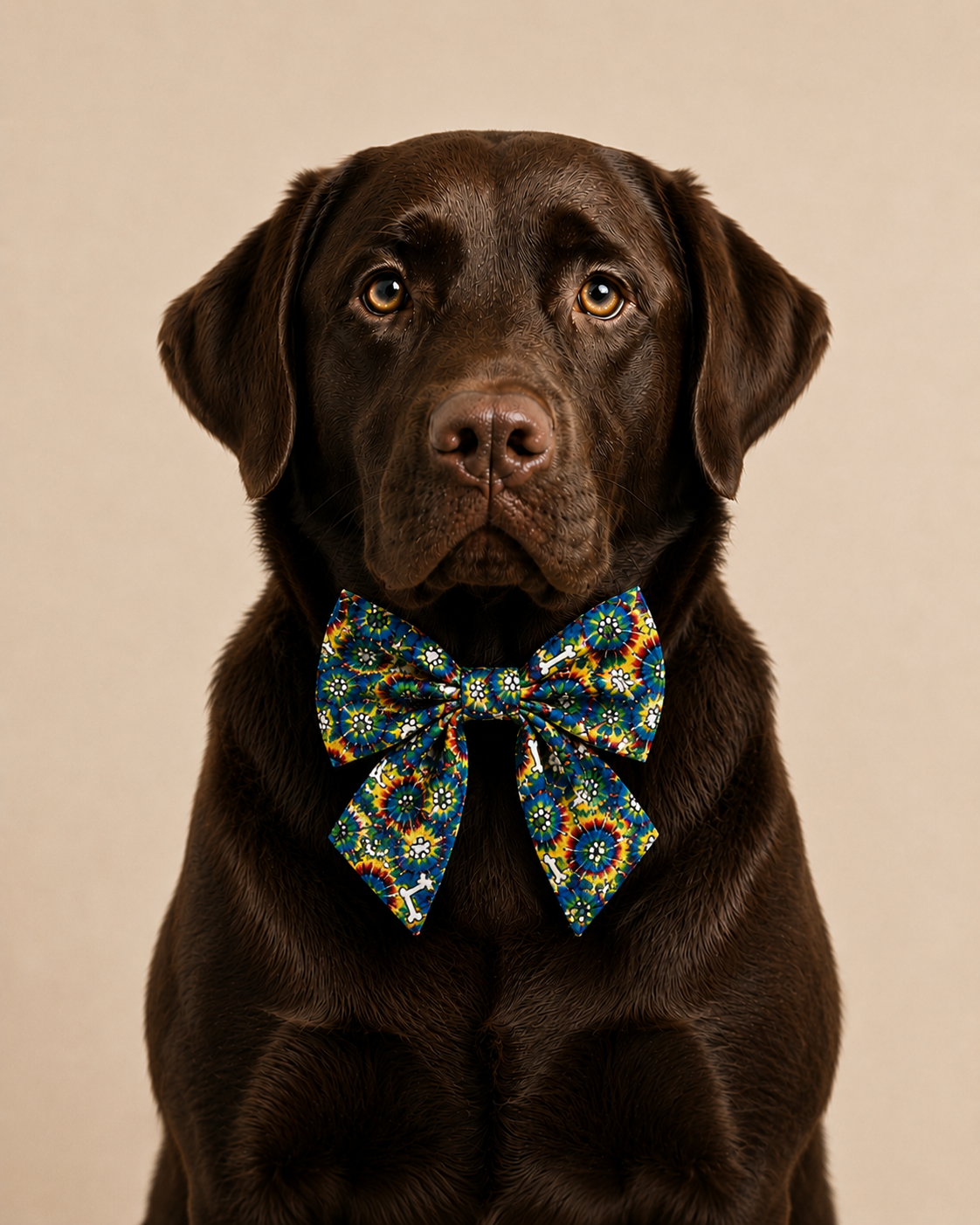 Sunny Tie Dye Sweetheart Pet Bow