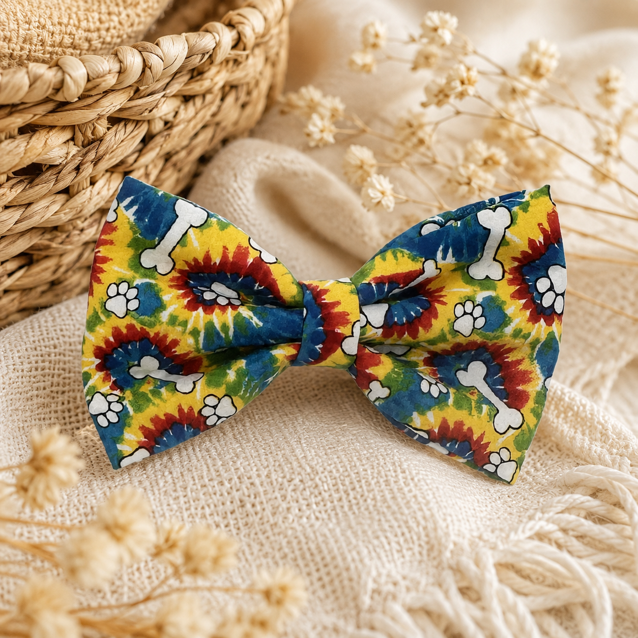 Sunny Tie Dye Pet Bow Tie