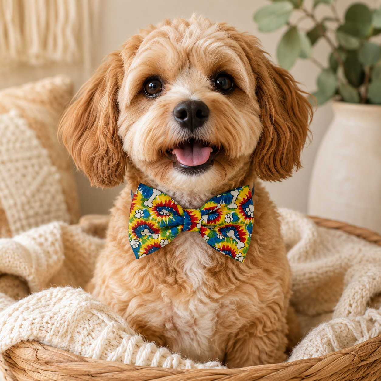 Sunny Tie Dye Pet Bow Tie