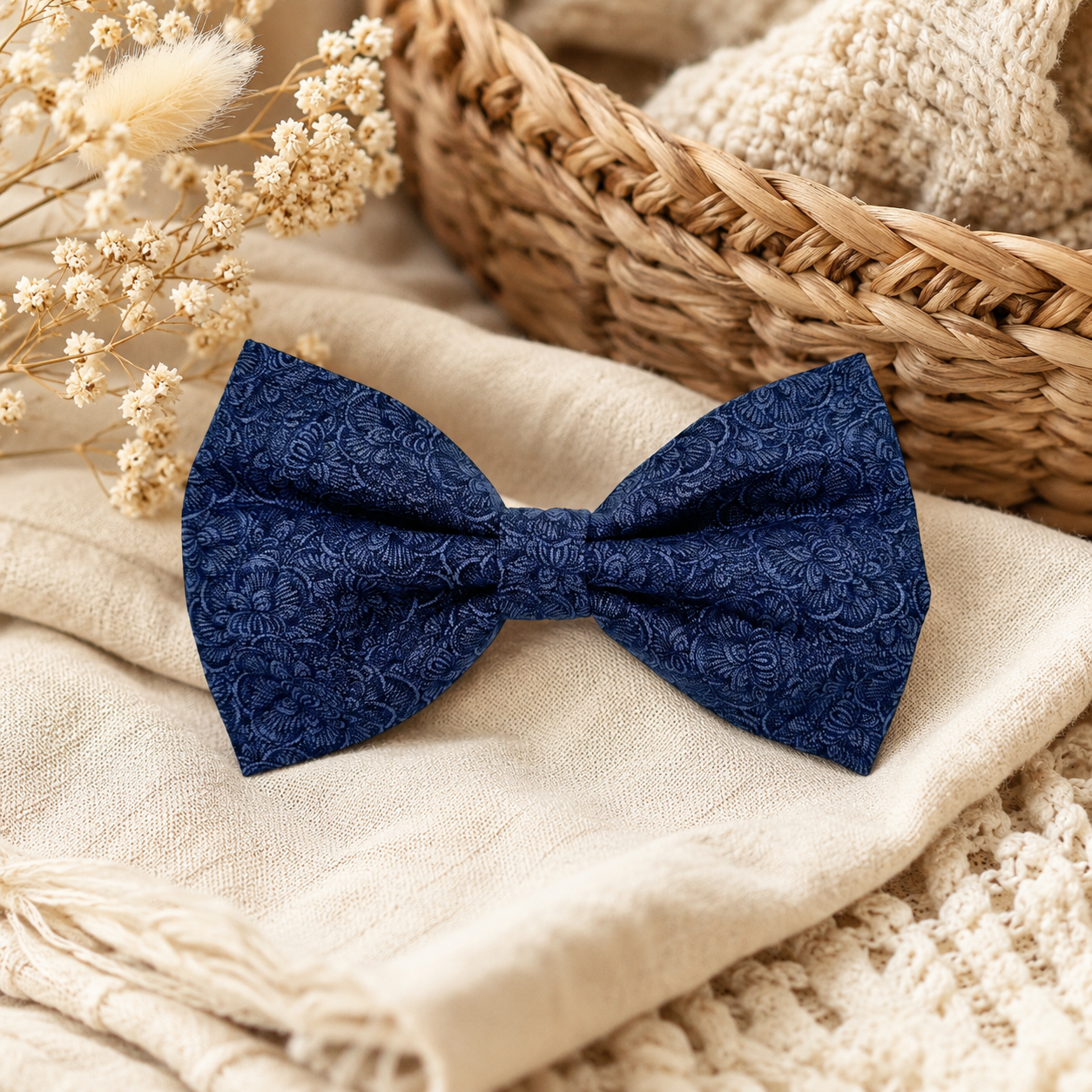Ashford Blue Floral Pet Bow Tie