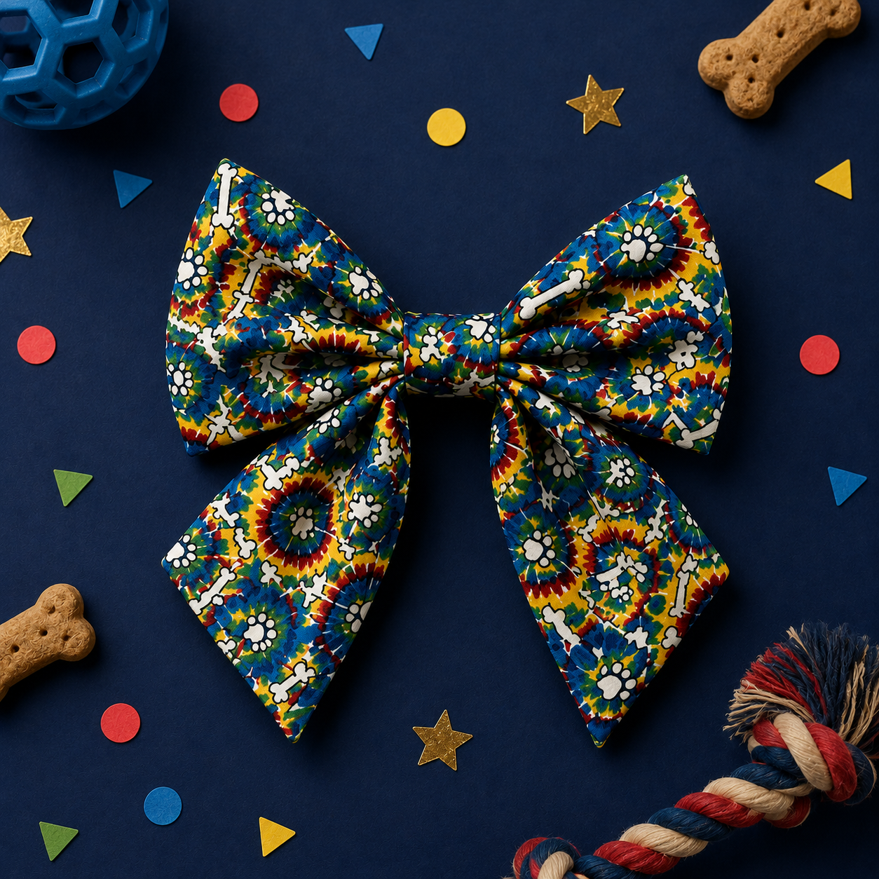 Sunny Tie Dye Sweetheart Pet Bow