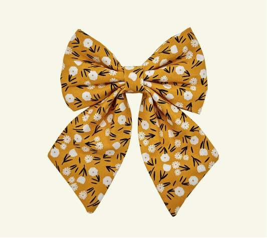 Marigold Floral Sweetheart Pet Bow