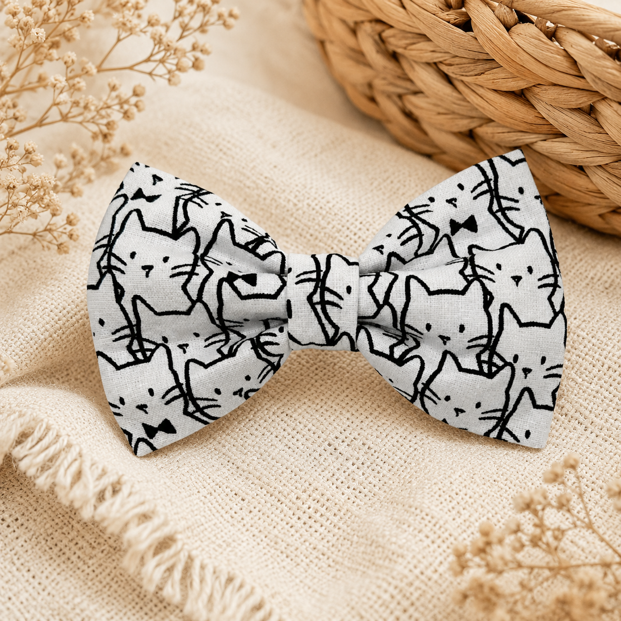 Chester Cat Print Pet Bow Tie