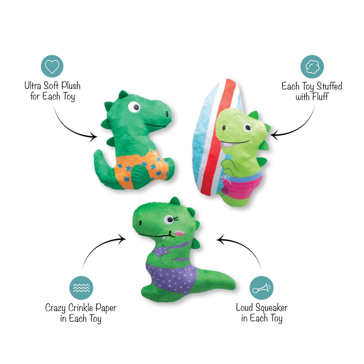 RAWRIN SUMER 3 PIECE SMALL DOG TOY SET